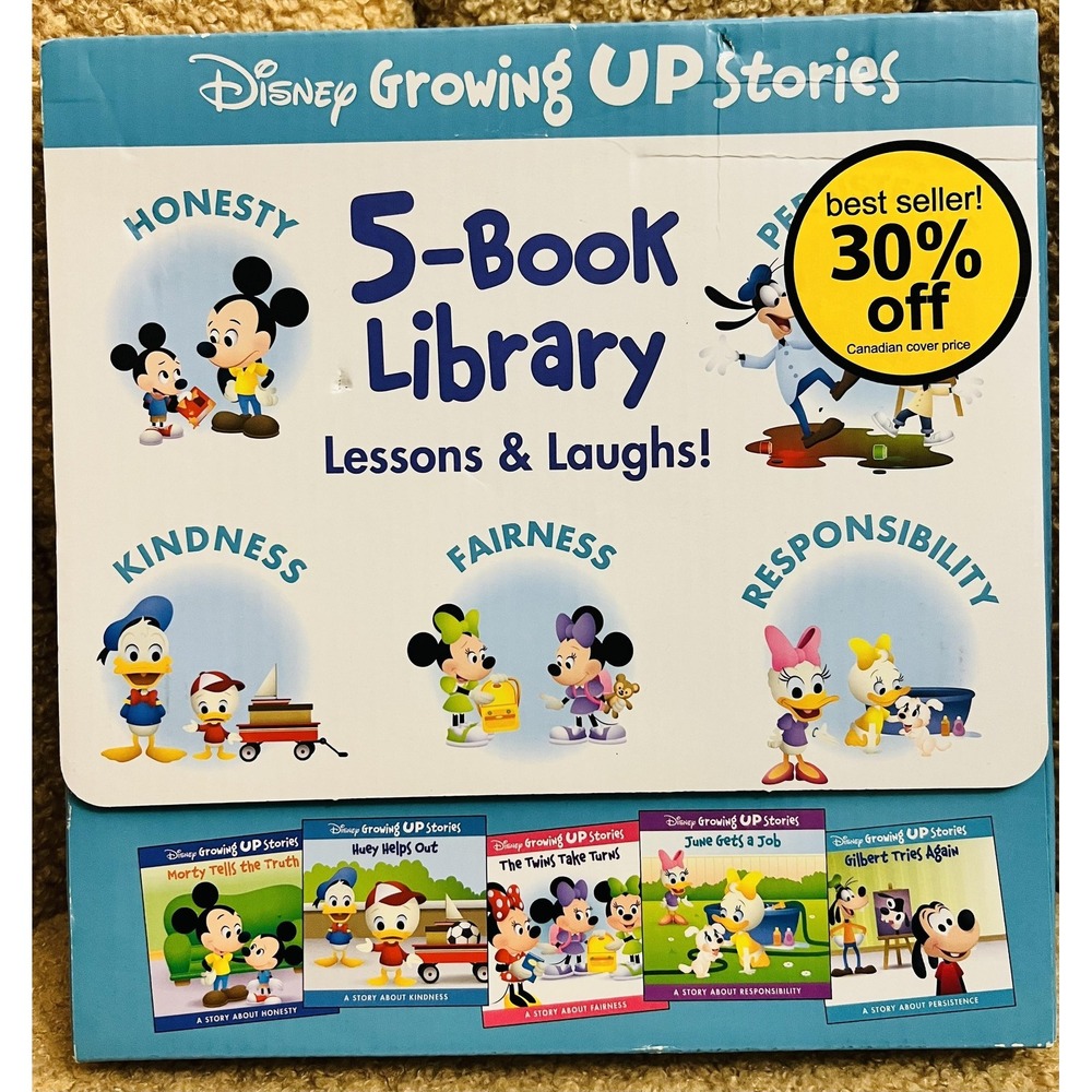 Disney Growing UP Stories 5-Book Box Set Blue Kids Honesty Kindness Fairness